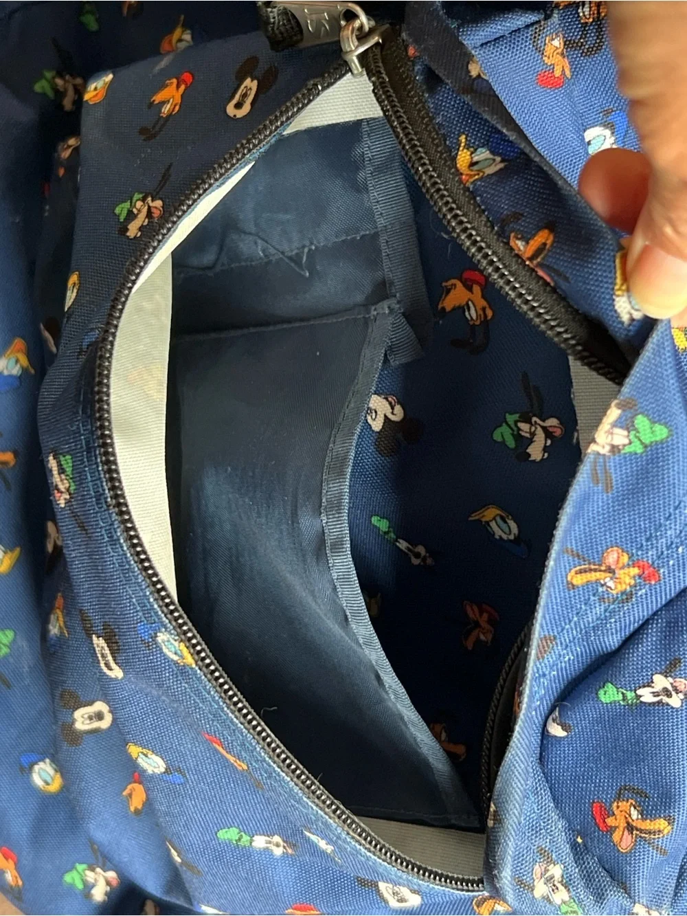 Jansport Navy Backpack with Multicolor Disney Character Print